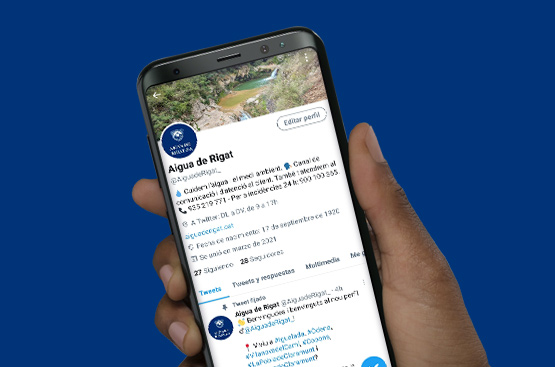 Ir a la noticia Nou canal de Twitter d’Aigua de Rigat